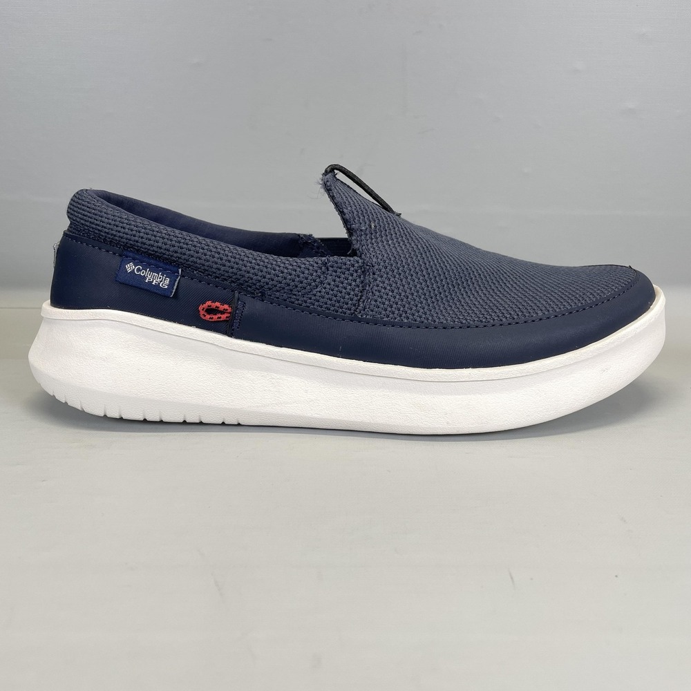 Columbia PFG Shoes Mens Size 8 Wide Blue Slip On Fishing Boat Comfort Casual